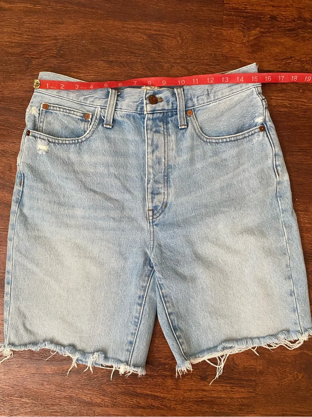 Madewell long baggy denim shorts!